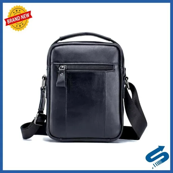 Genuine Leather Crossbody Bag with Multiple Pockets for Everyday Carry